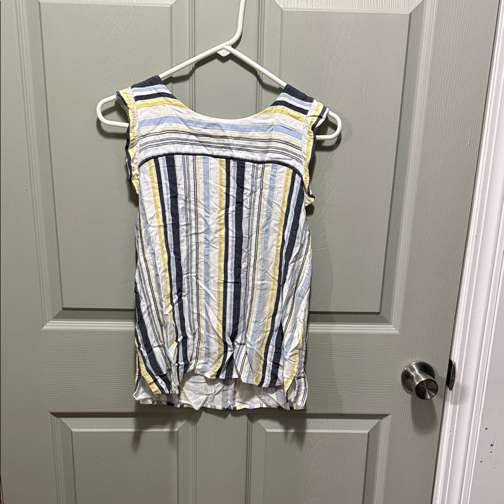 LOFT Multicolor Striped Ruffle Blouse - Picture 2 of 4